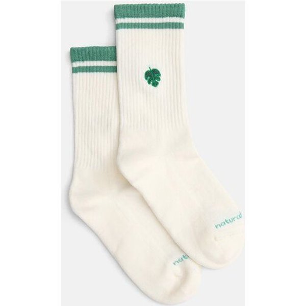 Natural Vibes Monstera Socken | Bio GOTS | Naturweiße Tennissocken | Pflanzen | Herren Damen Socken | Unisex