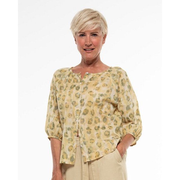 Alma & Lovis Stylische Sommerbluse aus feinster Bio-Baumwolle | Batist Print Raglanbluse