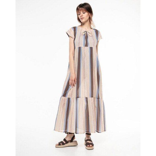 Alma & Lovis Volant-Maxikleid aus feinstem Bio-Baumwoll-Batist | Batist Print Kleid