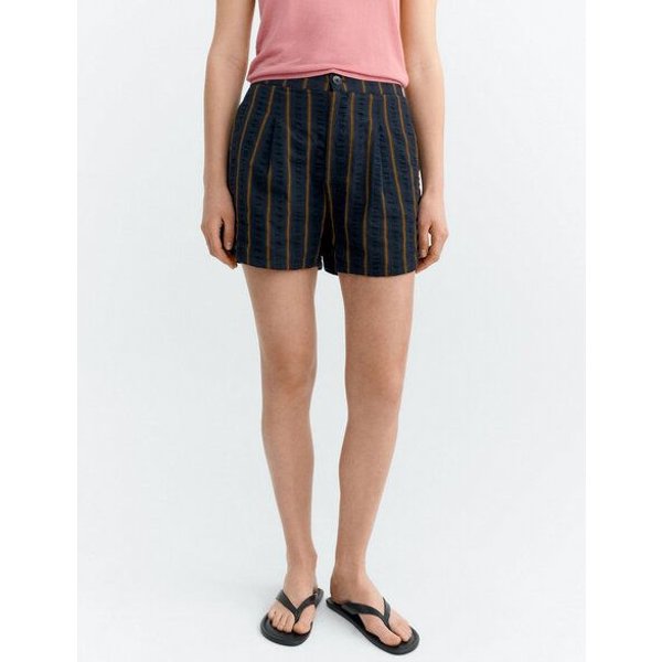 thinking mu Damen Shorts - Nar Shorts Seersucker - aus Baumwolle