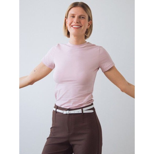 Honest Basics Damen Slim Fit T-Shirt aus Bio- und recycelter Baumwolle