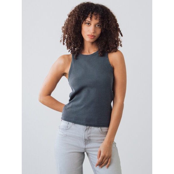 Honest Basics Damen Geripptes Racer-Top aus Bio- und recycelter Baumwolle
