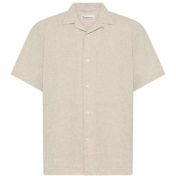 KnowledgeCotton Apparel Kurzarm-Hemd Relaxed Linen