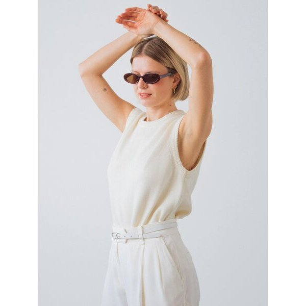 Honest Basics Damen Strick-Tanktop aus 100% Bio-Baumwolle
