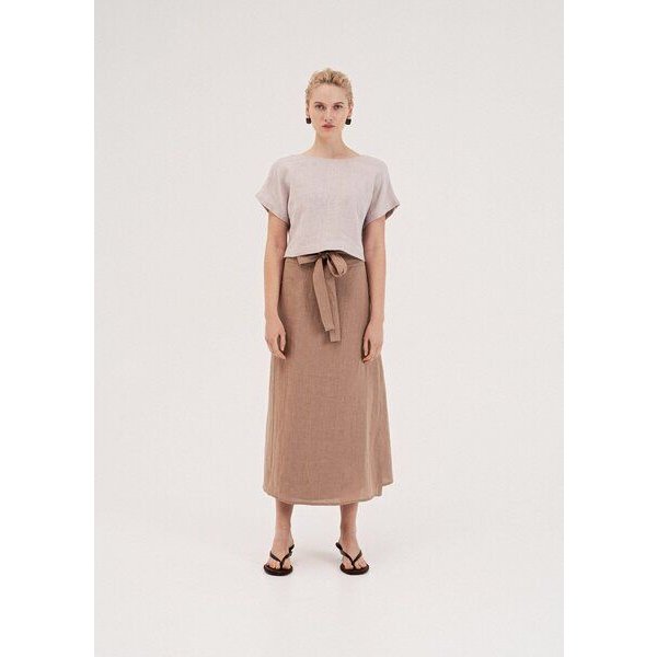 AmourLinen Leinen-Crop-Top mit Knöpfen LISA