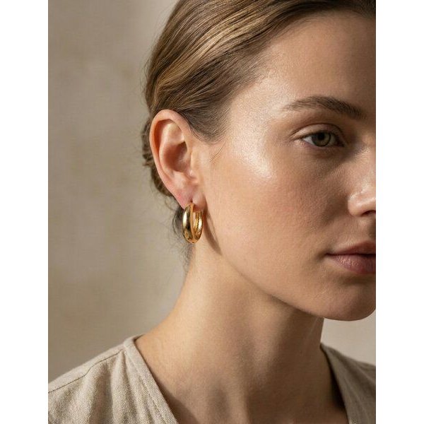 noca Chunky Creolen (20mm) – 14k Vergoldet & Handgefertigt