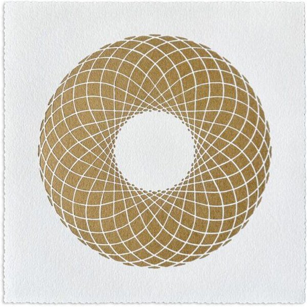 Veskor Cassiopeia RING OF TORUS | Heilige Geometrie Linoldruck | 22 x 22 cm