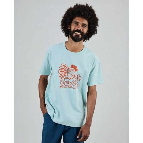 Brava Fabrics Asis Percales Kikiriki Oversize T-Shirt Blau