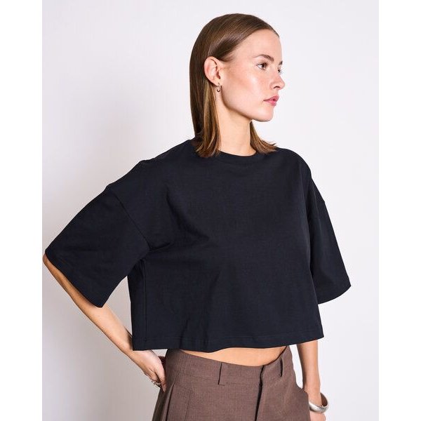 JAN N JUNE Cropped Boxy T-Shirt LUPA aus Baumwolle