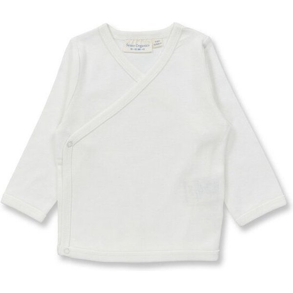 sense-organics Baby Wickelshirt in naturweiß, Modell VICTORIA