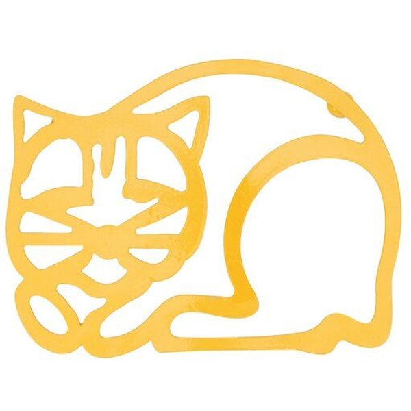 El Puente Topfuntersetzer Katze aus Eisen in Gelb