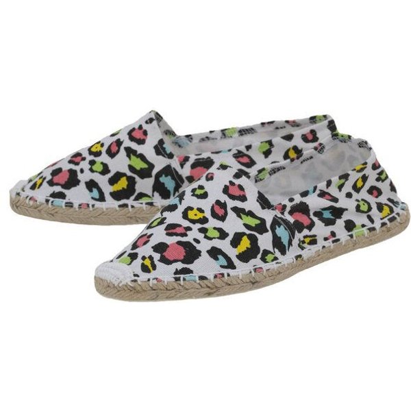 Japanwelt Espadrilles Espadrilles Canvas Unisex Sommerlatschen Leinen Leopard bunt