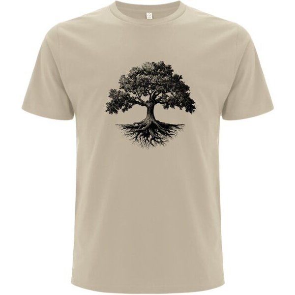 Spreecult Baum - Bio und Fair - Männer Unisex T-Shirt - Baumwurzel