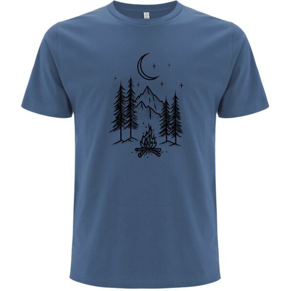 Spreecult Lagerfeuer - Bio und Fair - Männer Unisex T-Shirt - Zelten Wald Camping