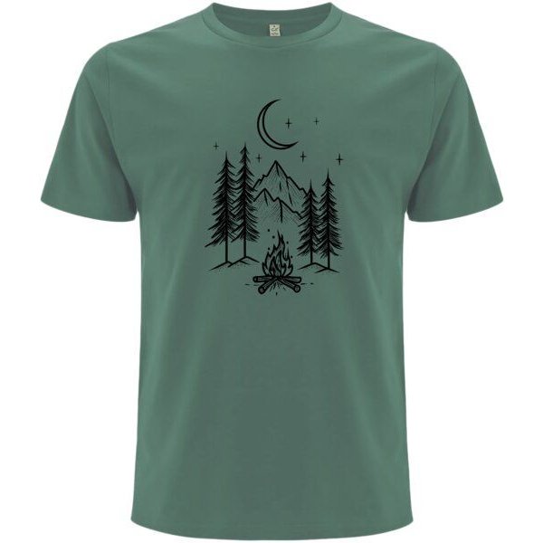 Spreecult Lagerfeuer - Bio und Fair - Männer Unisex T-Shirt - Zelten Wald Camping