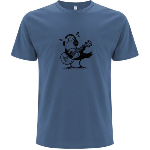Spreecult Gitarren Vogel - Bio und Fair - Männer Unisex T-Shirt - Guitar Bird