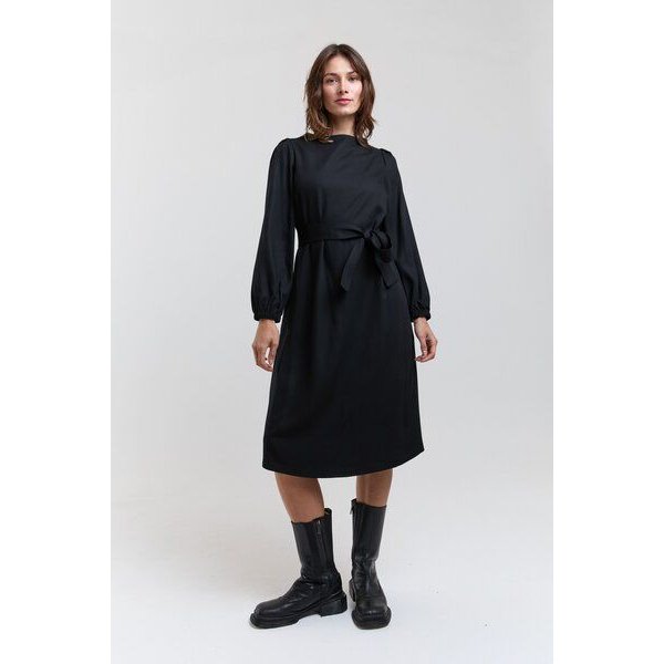 AYANI Mia | Elegantes Midi Langarm Kleid aus ECOVERO