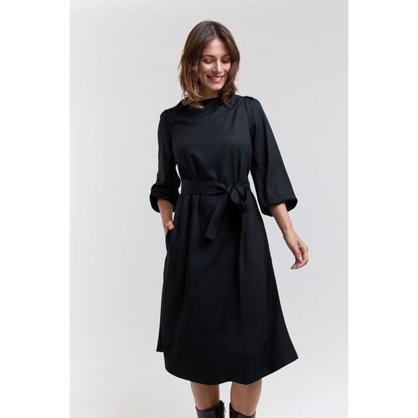 AYANI Mia | Elegantes Midi Langarm Kleid aus ECOVERO