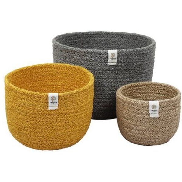 reSpiin 3er-Set große Körbe aus Jute