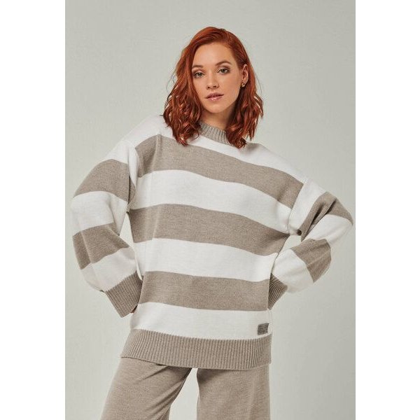 YOU LOOK PERFECT 100% Merino Blockstreifen Pullover "Felia"