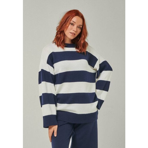 YOU LOOK PERFECT 100% Merino Blockstreifen Pullover "Felia"
