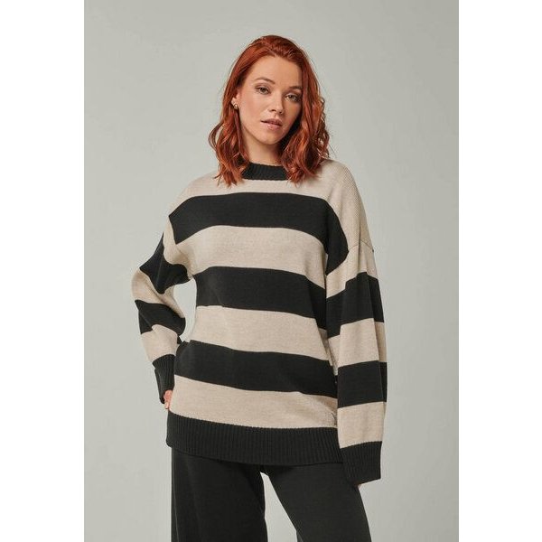 YOU LOOK PERFECT 100% Merino Blockstreifen Pullover "Felia"