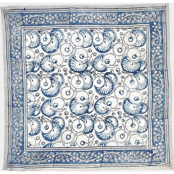 Der Lindwurm Kalamkari- Tuch (55x55 cm), Handdruck mit Pflanzenfarben