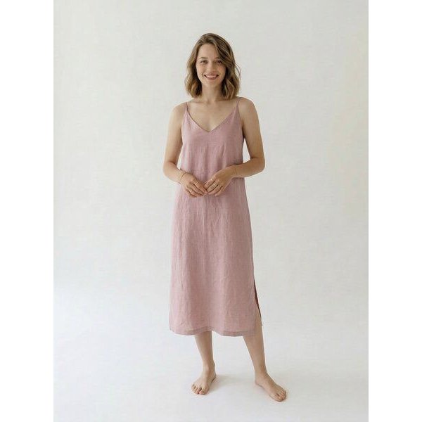 gust. Leinenkleid mit V-Ausschnitt - Linen dress with V-neckline - 100% Bio-Leinen