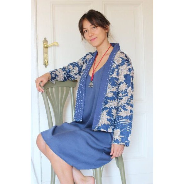 ManduTrap Boho Cardigan „Sunaja“ aus recycelter Baumwolle (Kantha)