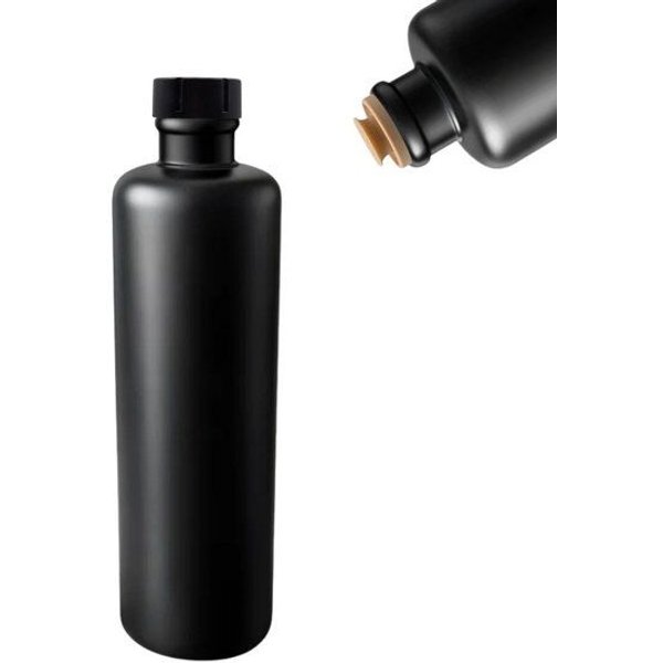 mikken Ölflasche 500 ml aus Keramik – matt schwarz mit Ausgießer & Kappe