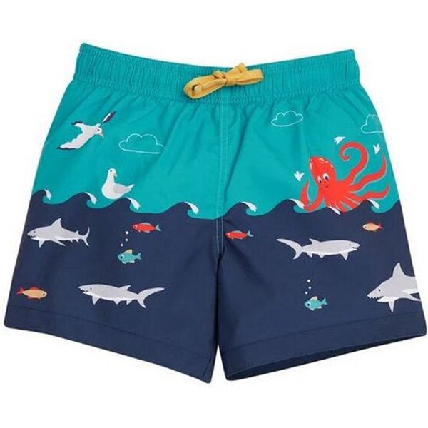 Frugi Badeshorts Oktopus und Hai Polkerris Board Shorts Lies Below Scene