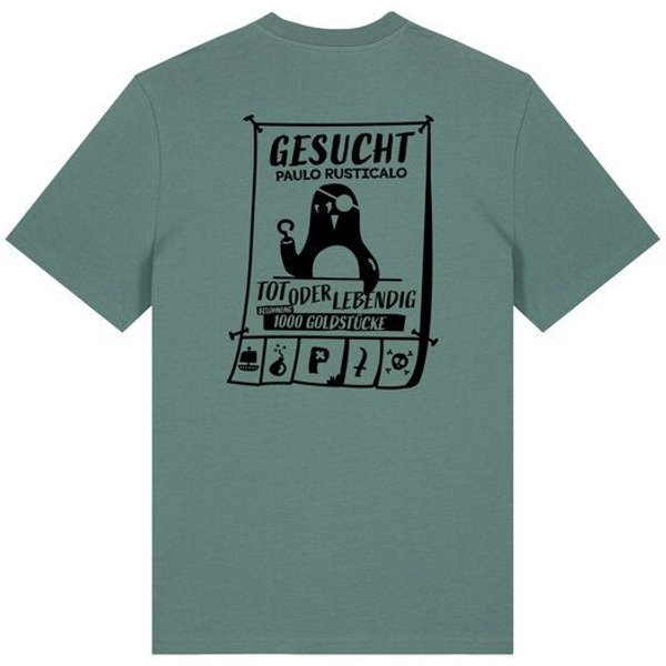 päfjes Wanted Gesucht / Pinguin Pirat Paulo Rusticalo - Fair Wear Unisex Männer Bio T-Shirt