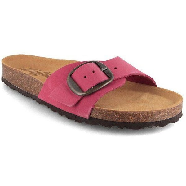 Tuffeln Leder-Pantolette Fehmarn mit weichem Kork-Fußbett Einschnaller-Sandalen