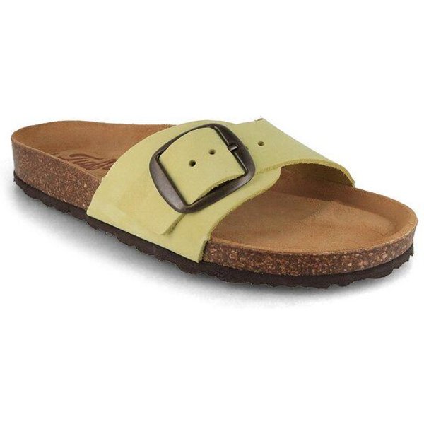 Tuffeln Leder-Pantolette Fehmarn mit weichem Kork-Fußbett Einschnaller-Sandalen