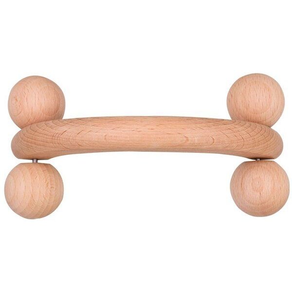 Biodora Massageroller mit 4 Kugeln – Ergonomischer Körperroller – Buchenholz – Plastikfrei & Sanft