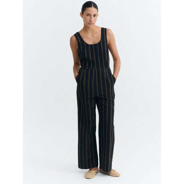 thinking mu Damen Jumpsuit - Raflesia Seersucker -