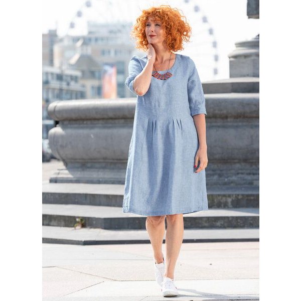 Heidekönigin Leinenkleid Delavé