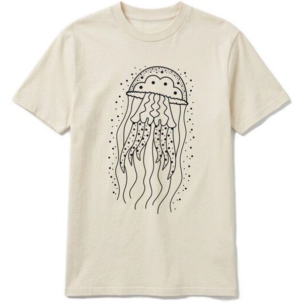 vis wear Qualle - Göttin im Ozean - Pure Natural Bio Baumwolle Shirt - Front Print