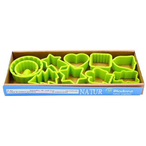 Biodora kleine Bio-PE Keksausstecher (11er Set) – Biokunststoff auf Stärkebasis – Made in EU