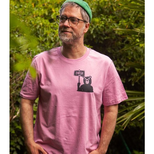 päfjes Der Bär ist DAFÜR! Du auch? - Fair Wear Männer Unisex Bio T-Shirt Siebdruck