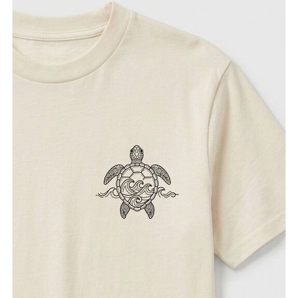 vis wear Schildkröte - Turtle Surf - Ozean und Wellen - Pure Natural Bio Baumwolle Shirt
