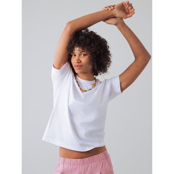 Honest Basics Damen Flügelärmeln T-Shirt aus Bio- und recycelter Baumwolle