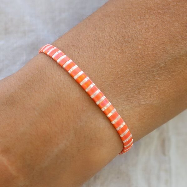 juni Breites Armband Apricot - einzeln oder im Set - verstellbare Sommer Armbänder