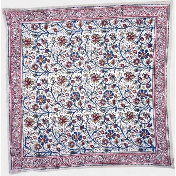 Der Lindwurm Kalamkari- Tuch (55x55 cm), Handdruck mit Pflanzenfarben