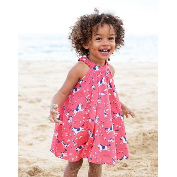 Frugi Trapezkleid Pferde in coral Little Tabitha
