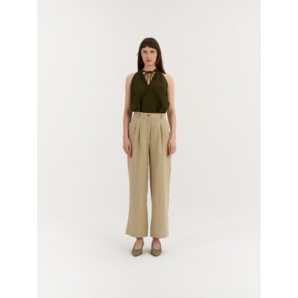 AmourLinen Klassische gerade Leinenhose VERA