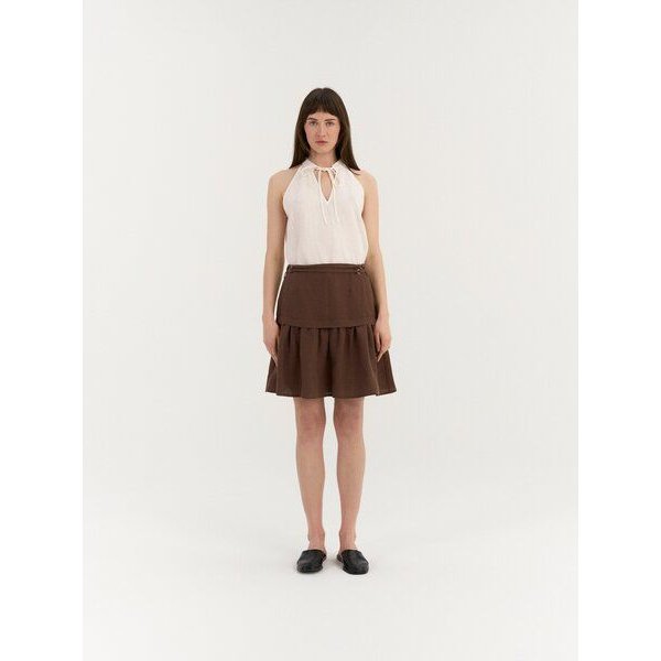 AmourLinen Gerafftes Leinenrock RAVENA