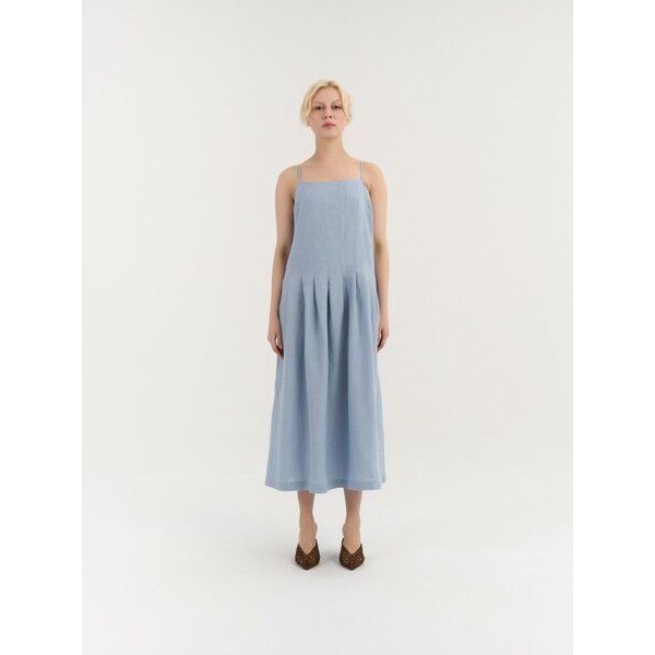 AmourLinen Plissiertes Leinenkleid SARAH