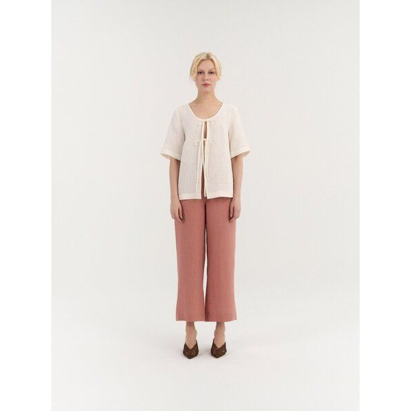 AmourLinen Leinen-Top mit Bindeknoten VIVIEN
