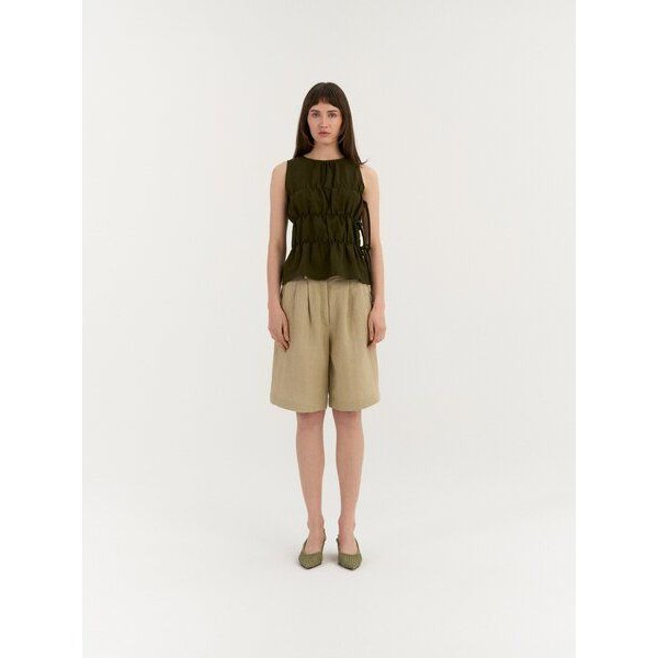 AmourLinen Gerafftes Leinen-Top ELOISE
